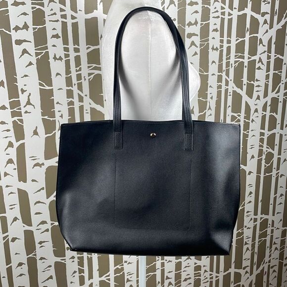 Passage Black PU Tote Bag NEW - Picture 4 of 11